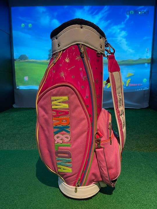 MARK&LONA キャディバック ピンク エナメル