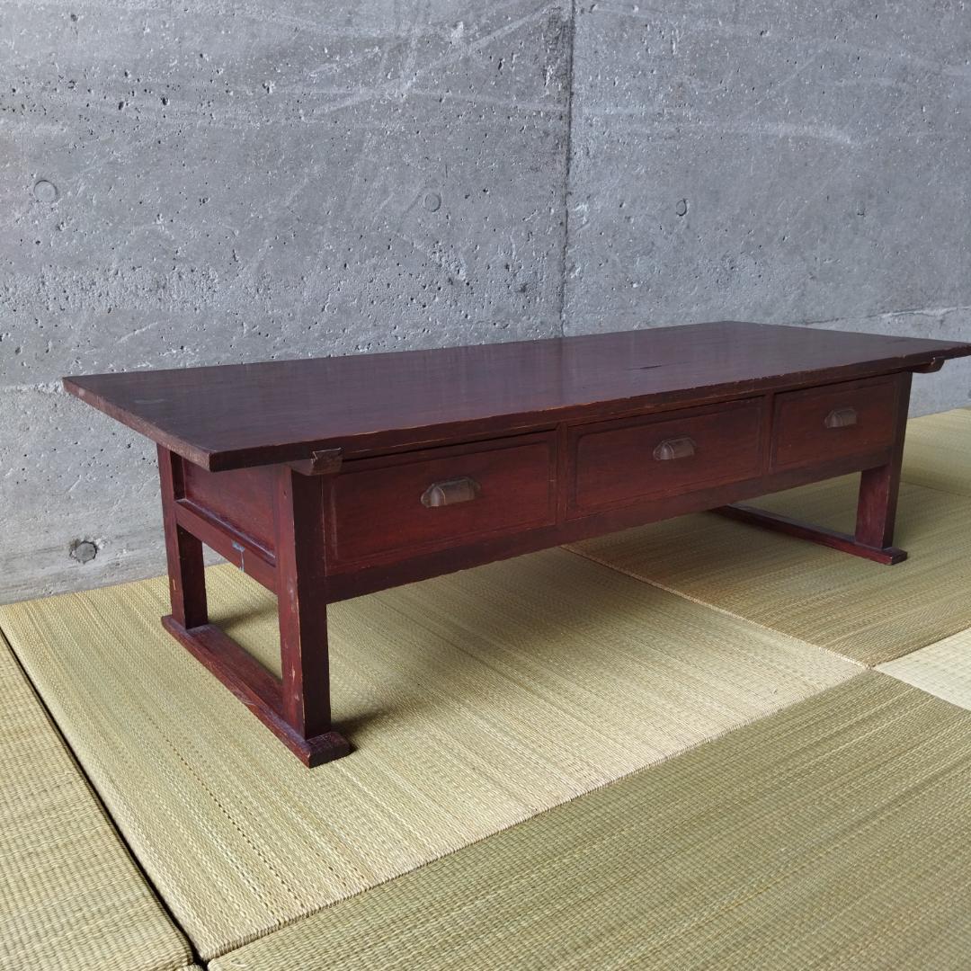 昭和レトロ 英国風木製文机 ローテーブル 座卓 ワークデスク 古家具 書斎机