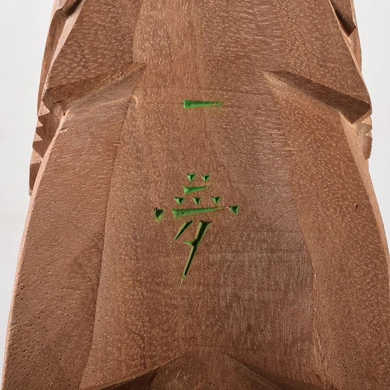 井波彫刻　人間国宝　横山一夢作　木彫　鯉　共箱　C　8156