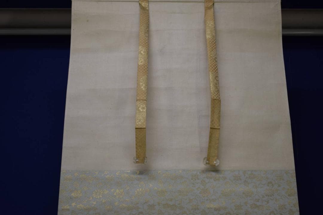 真作/松村景文/枝栗/紅柿図/桐題箱付/布袋屋掛軸HI-242