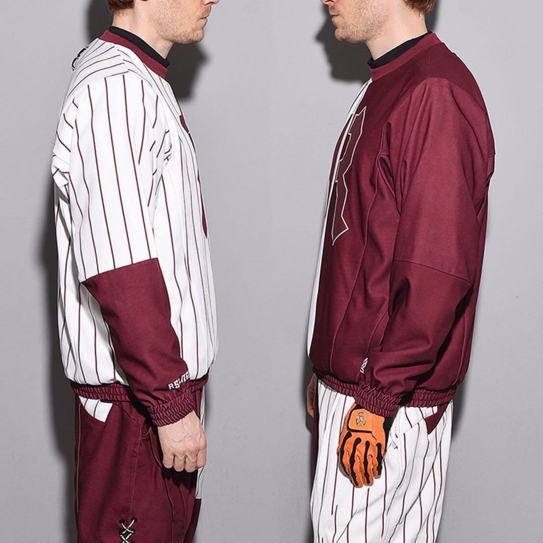 ラッセルノ ゴルフ バイカラー クルーネック プルオーバーブルゾン ボルドー 4