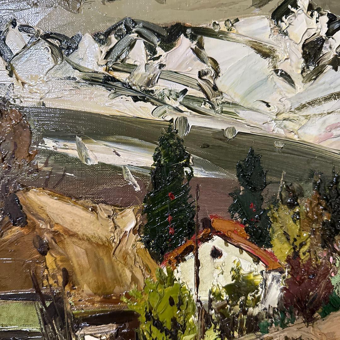 作家作品　若林茂佳　晩秋の信濃路　肉筆　油彩　絵画　価値あり　真作保証