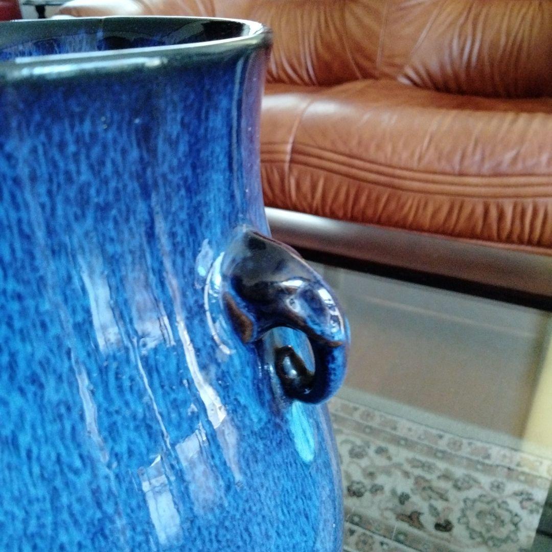 中国骨董【 鈞磁窯変象耳尊、礼器花瓶】陶磁器名品貴重希少在銘あり大変縁起の良い物