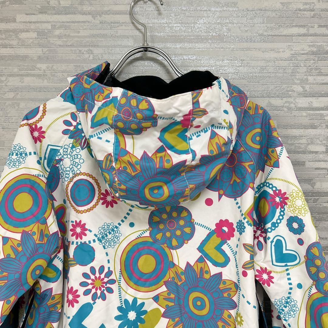 ネオプラス✨スノーボード ジャケット 花柄 Mサイズ 白　ウィンター　スポーツ