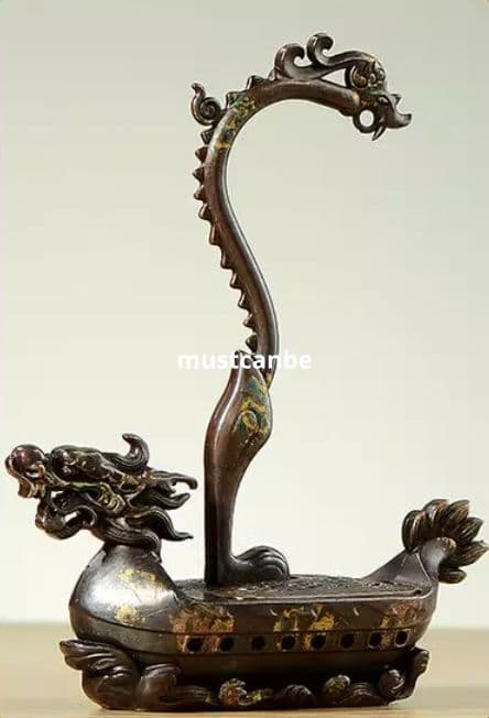 銅製 竜船香炉 室内檀香沈香 香炉 茶道薫炉 香道具 装飾品 工芸品 置物