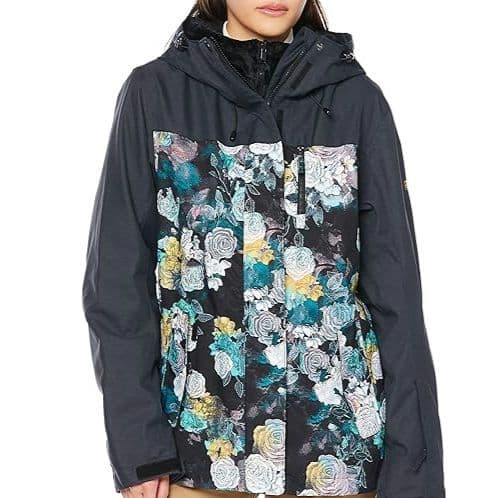 ROXY ロキシー スノーウェア スノボウェア ジャケット 花柄 黒 S