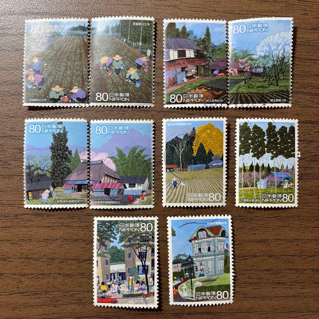 日本の古切手　原田泰治 その9　10枚