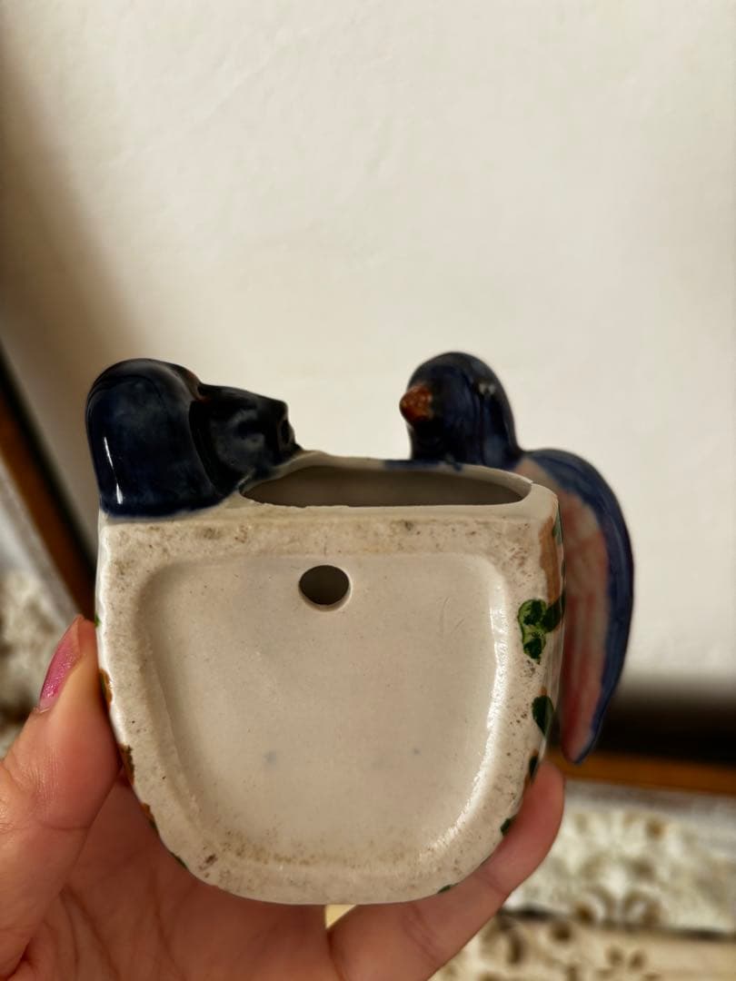 ツバメの巣　陶器　壁掛け　ブロカント　蚤の市