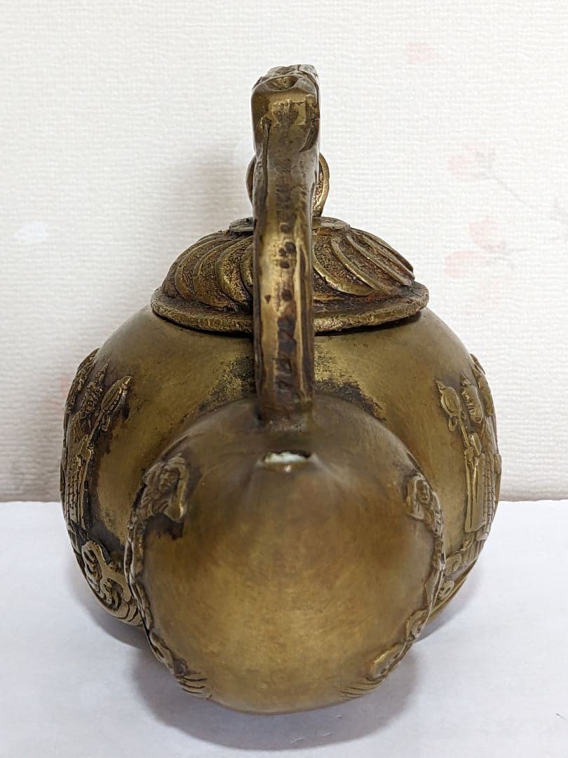 ⭐中国古玩古美術 西遊記絵巻 銅製 瓢型 酒注 アンティーク 骨董品コレクション