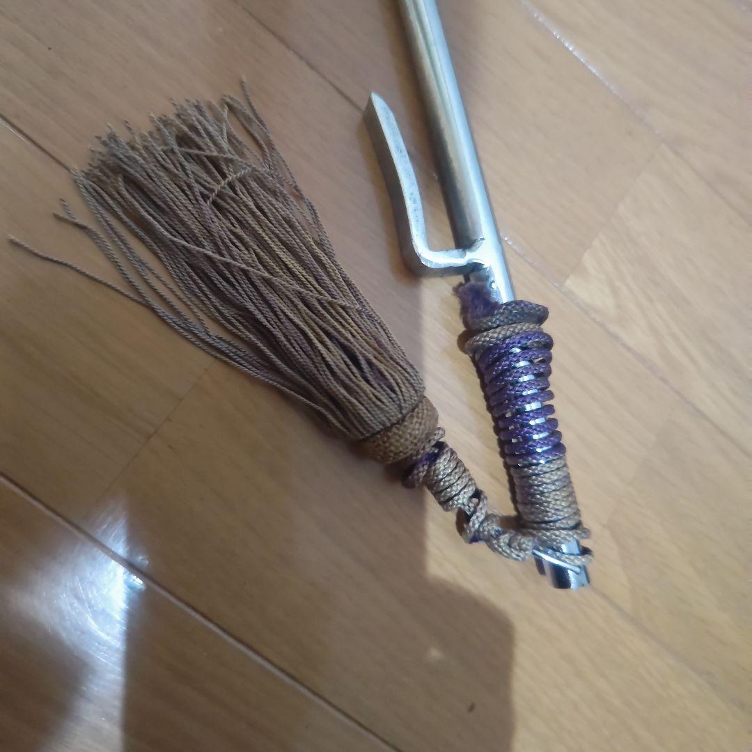 メトロ　江戸時代　十手 金属製 武器 房付き 直線デザイン