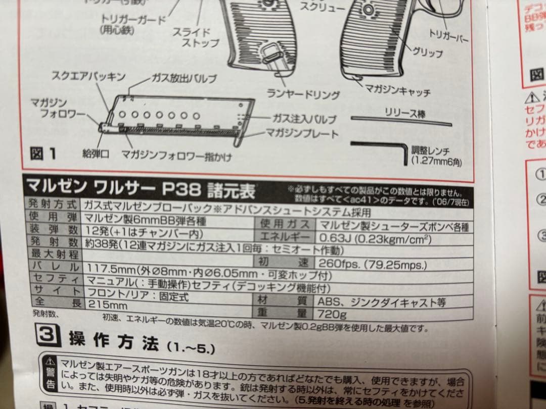 マルゼン　ワルサー　P38 ブローバック　ガスガン