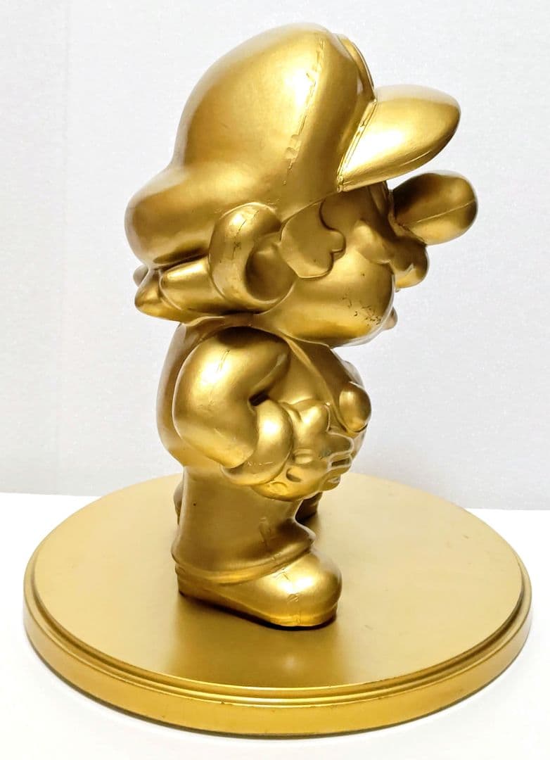 非売品 任天堂 特約店 スーパーマリオ 金のマリオ像 台座付 ゴールド マリオ