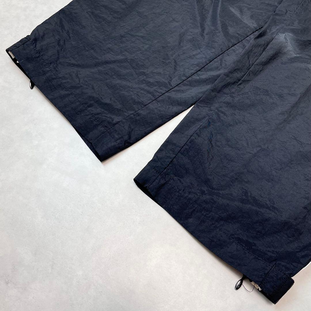 00s adidas バギートラックパンツ 3ライン 刺繍ロゴ ブラック XL