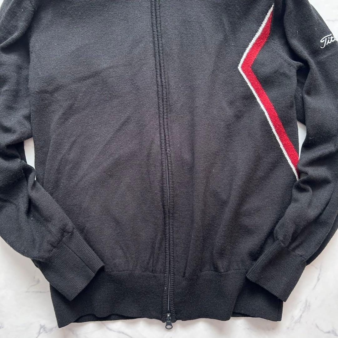 XL 美品 タイトリスト ブルゾン ジャンパー ジャケット ダブルジップ 黒