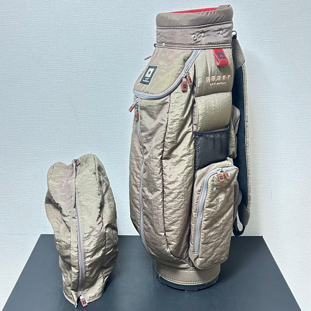 ONOFF オノフ キャディバッグ ゴルフバッグ ベージュ系 フード付き
