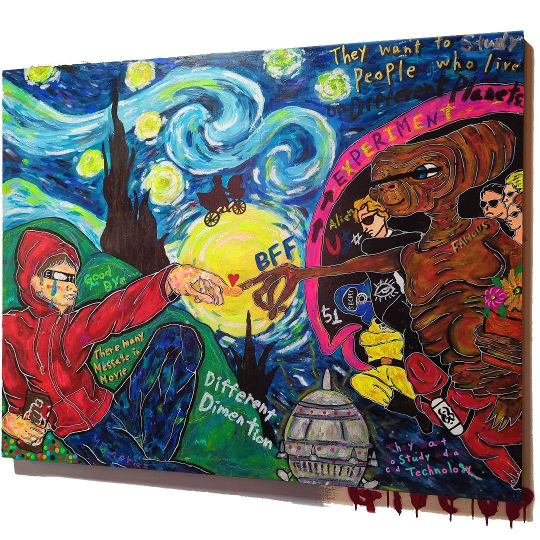 【一点物/SALE】Famous Alien-エリア51の実験台へ-【現代アート