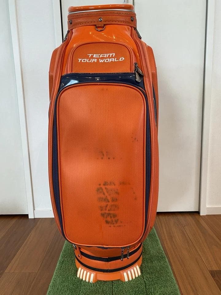 本間ホンマ ツアーワールド オレンジ 多機能カートバッグ ゴルフ　キャディバッグ