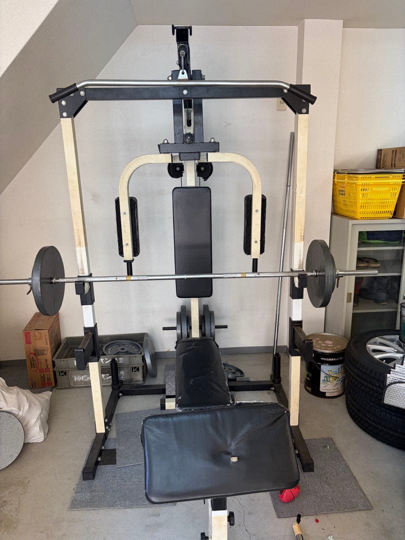 トレーニングベンチ バーベル付き