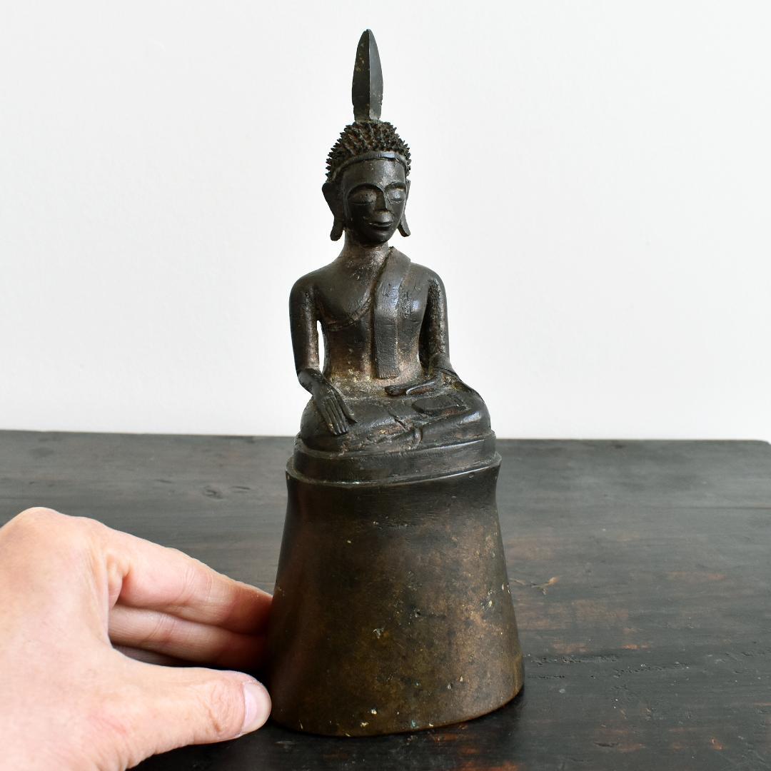 東南アジア ラオス18世紀頃 ランサーン王朝期 青銅仏 金銅仏 ブッダ 座仏タイ