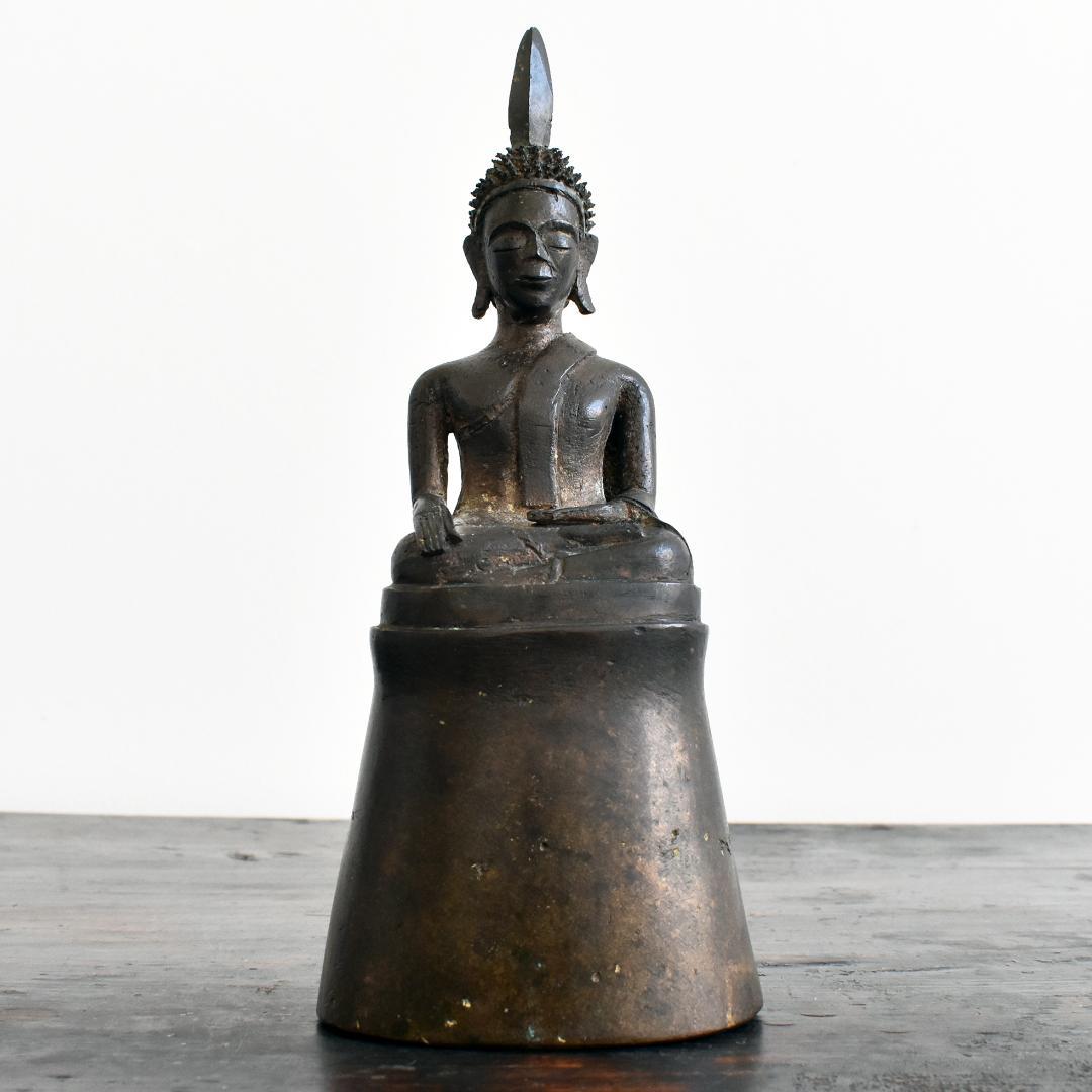 東南アジア ラオス18世紀頃 ランサーン王朝期 青銅仏 金銅仏 ブッダ 座仏タイ