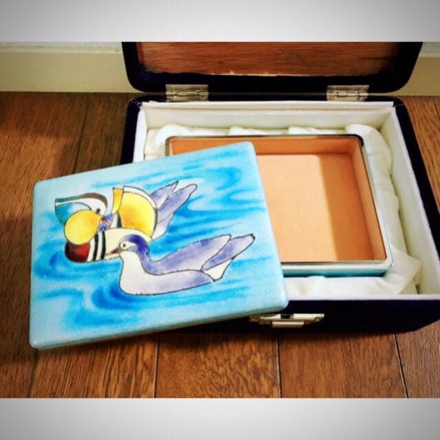 未使用　ビンテージ　七宝焼　葉巻ケース　小物入れ　収納