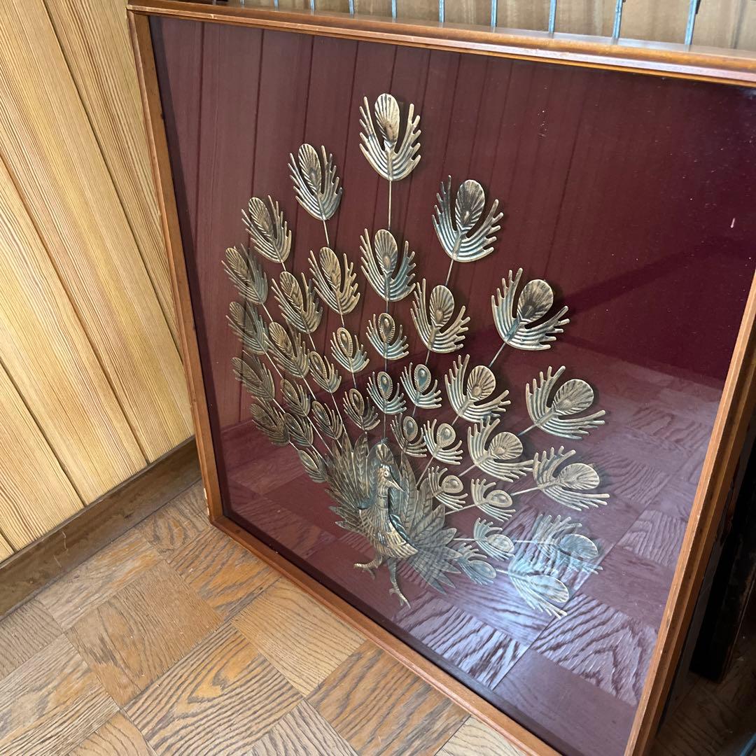 ヴィンテージ孔雀額装