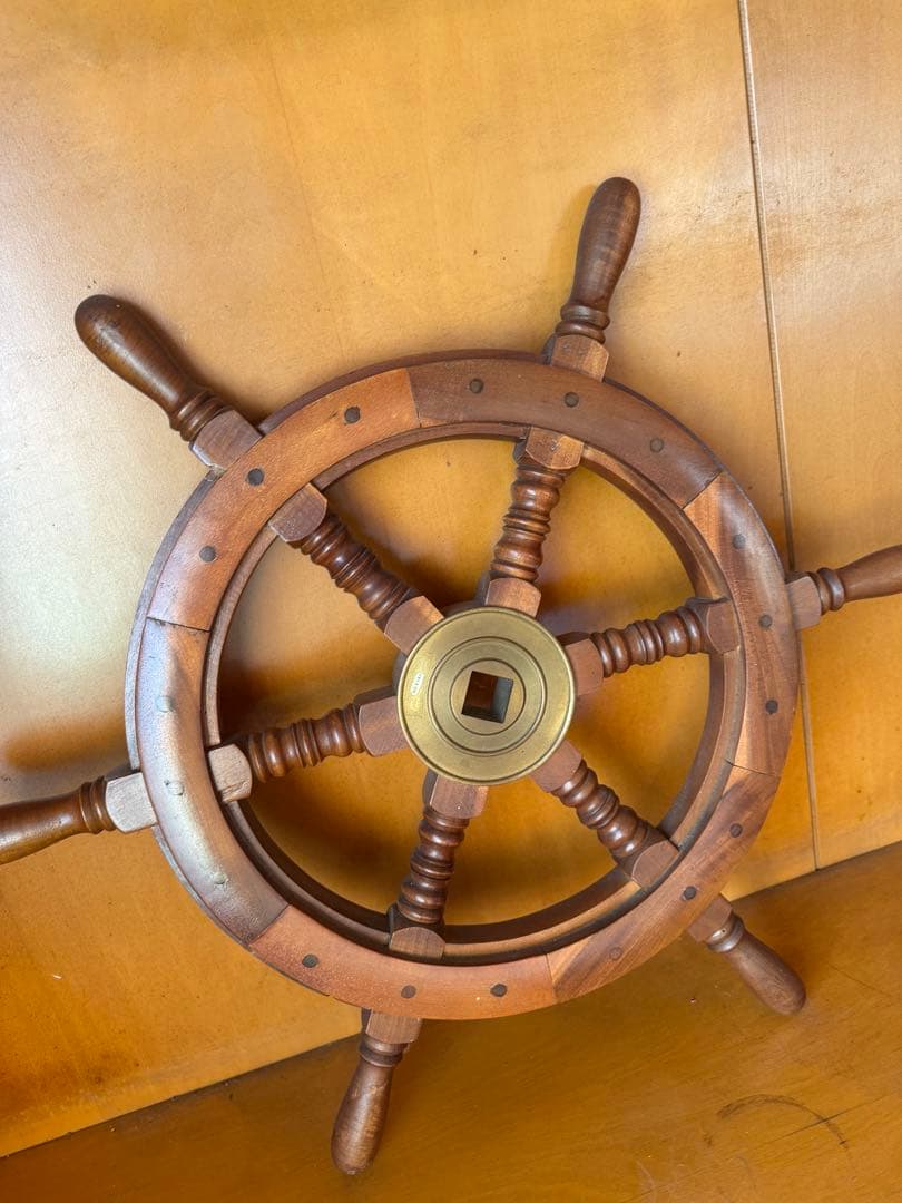 船の舵　アンティーク　ハンドル　オブジェ