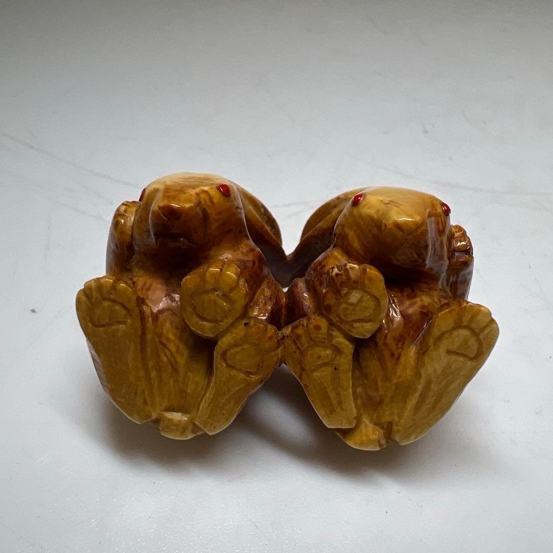 極上寛公銘　ウサギ根付　23g 東Y8-0114☆2F