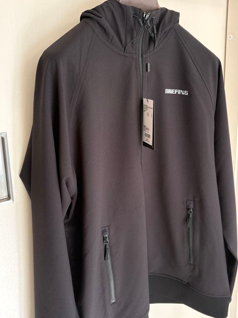 未使用)ブリーフィング ゴルフ メンズ ストームフリースパーカー L ブラック