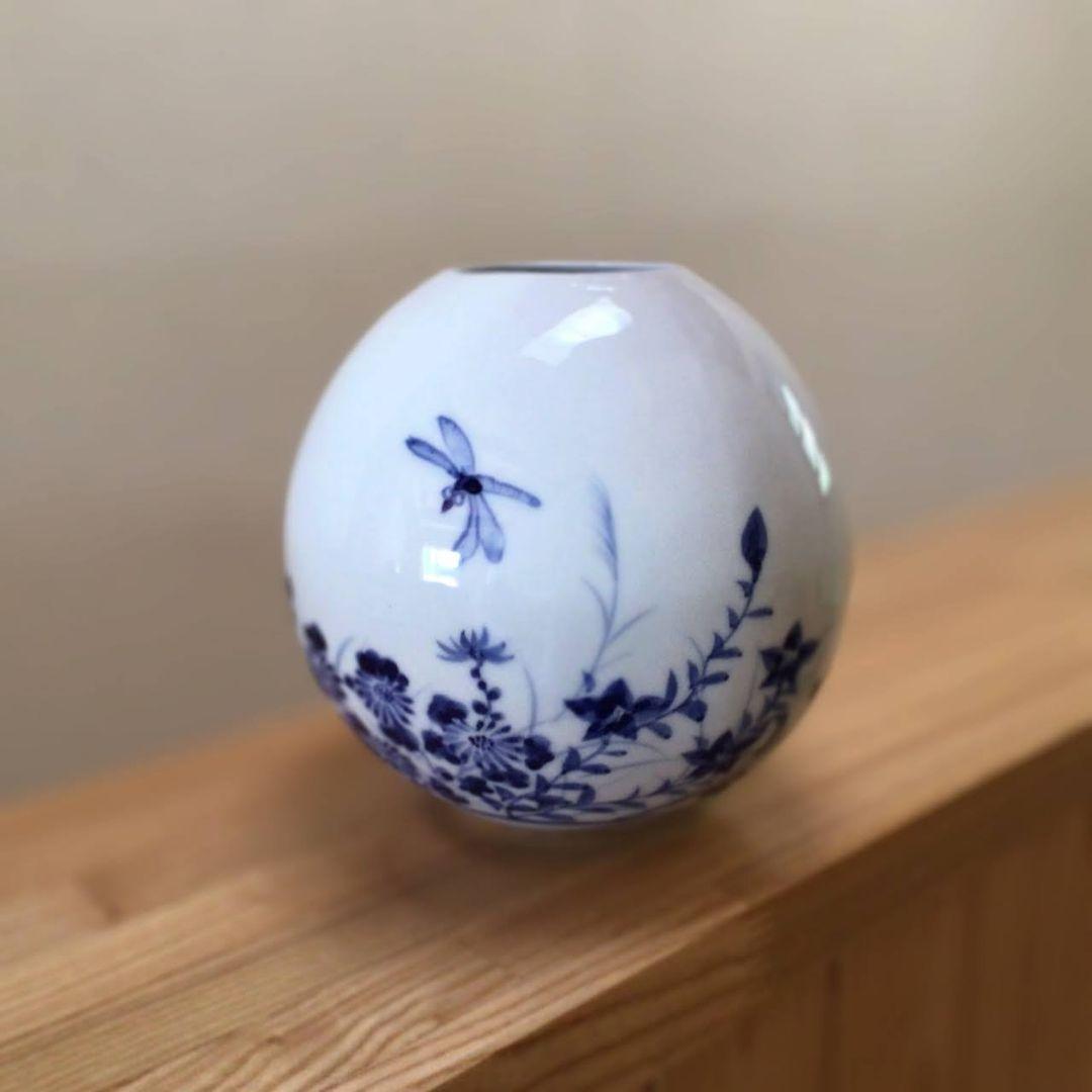 限定品☆豊泉窯《蔵出し》 秋草とんぼ　丸花瓶