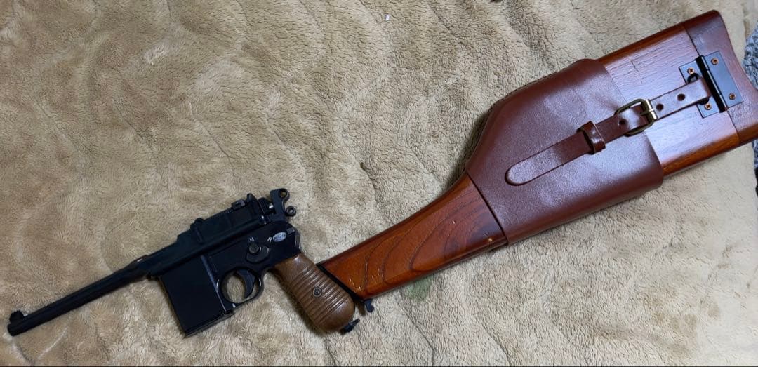 マルシン　モーゼル　M712 モデルガン　マガジンクリップ　木製ストック付き