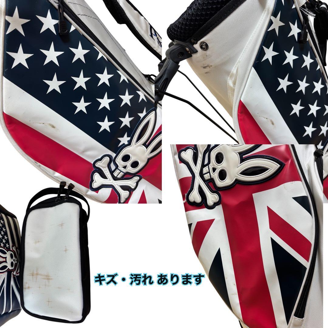 Psycho Bunny キャディバッグ アメリカ・イギリス国旗デザイン