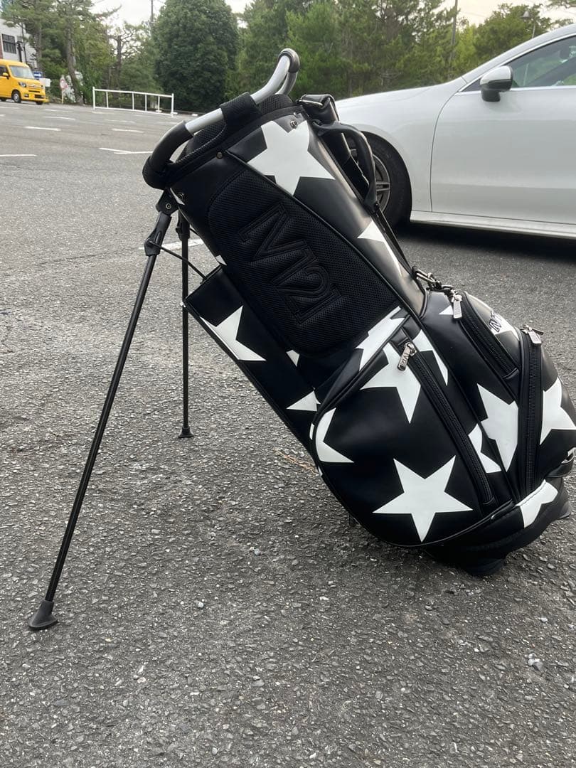 V12 TWELVE ゴルフバッグ 星柄 ブラック/ホワイト