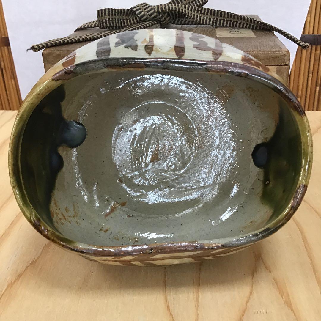 骨董品 茶道具 茶碗 ふるみ織部 茶碗 共箱 Ｎ247C