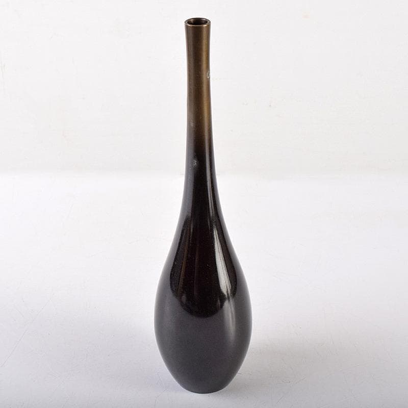 中川浄益造　唐銅　曽呂花入　表千家十三代即中斎極め箱　M　R8523