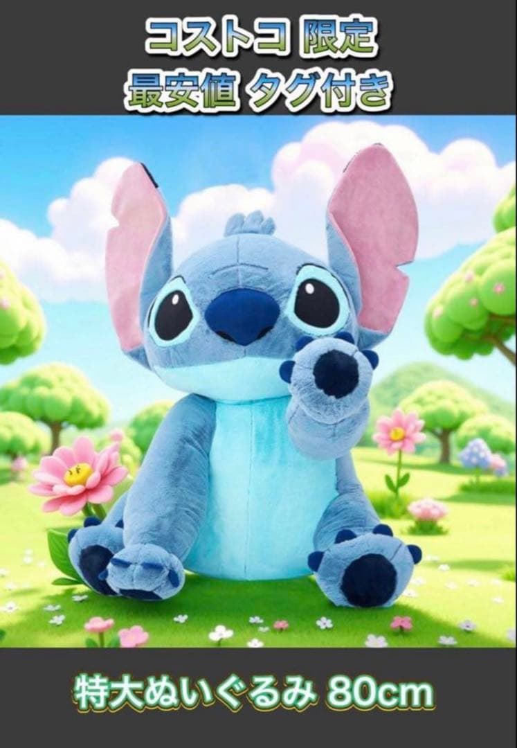 ラスト1 再入荷無し スティッチぬいぐるみ タグ付き コストコ