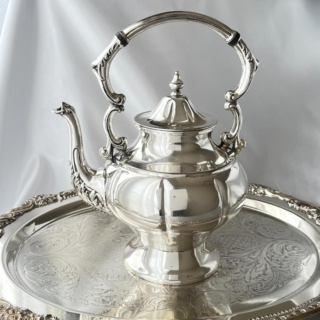 メロンフォルムのティーポット / ケトル【シルバープレート】