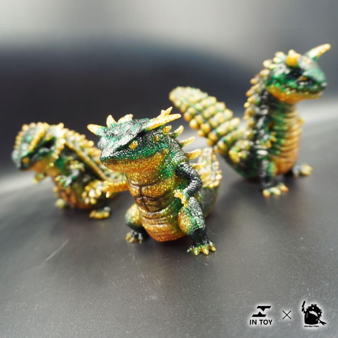 ミニ超獣　レオパ　フトアゴ　怪獣　可動　ソフビ　フィギュア　光輝　3体