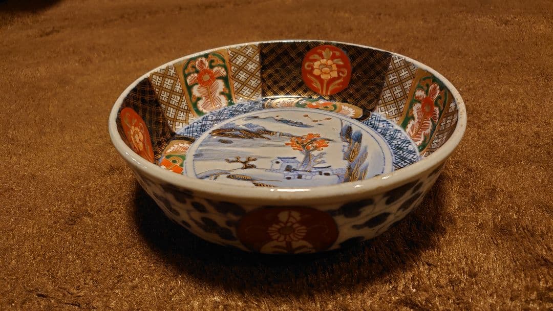 大聖寺伊万里　古伊万里　伊万里　色絵　金襴手　中鉢　1客