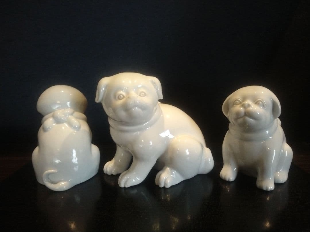 海を渡り、英国で百年以上座り続けた仔犬A正面！明治～大正期 平戸焼古伊万里九谷猫