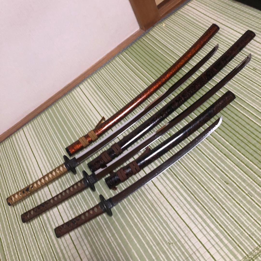 模造刀　模擬刀　武士　侍　伝統工芸品　剣　ソード　太刀　鞘　鍔　大衆演劇　3本