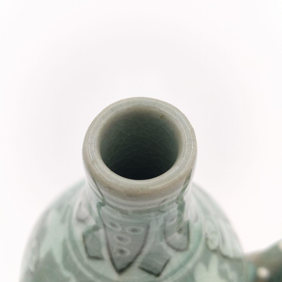 a615 水注　葡萄唐草盛盞瓶　韓国　青磁　古物　煎茶　茶器　茶道　茶道具