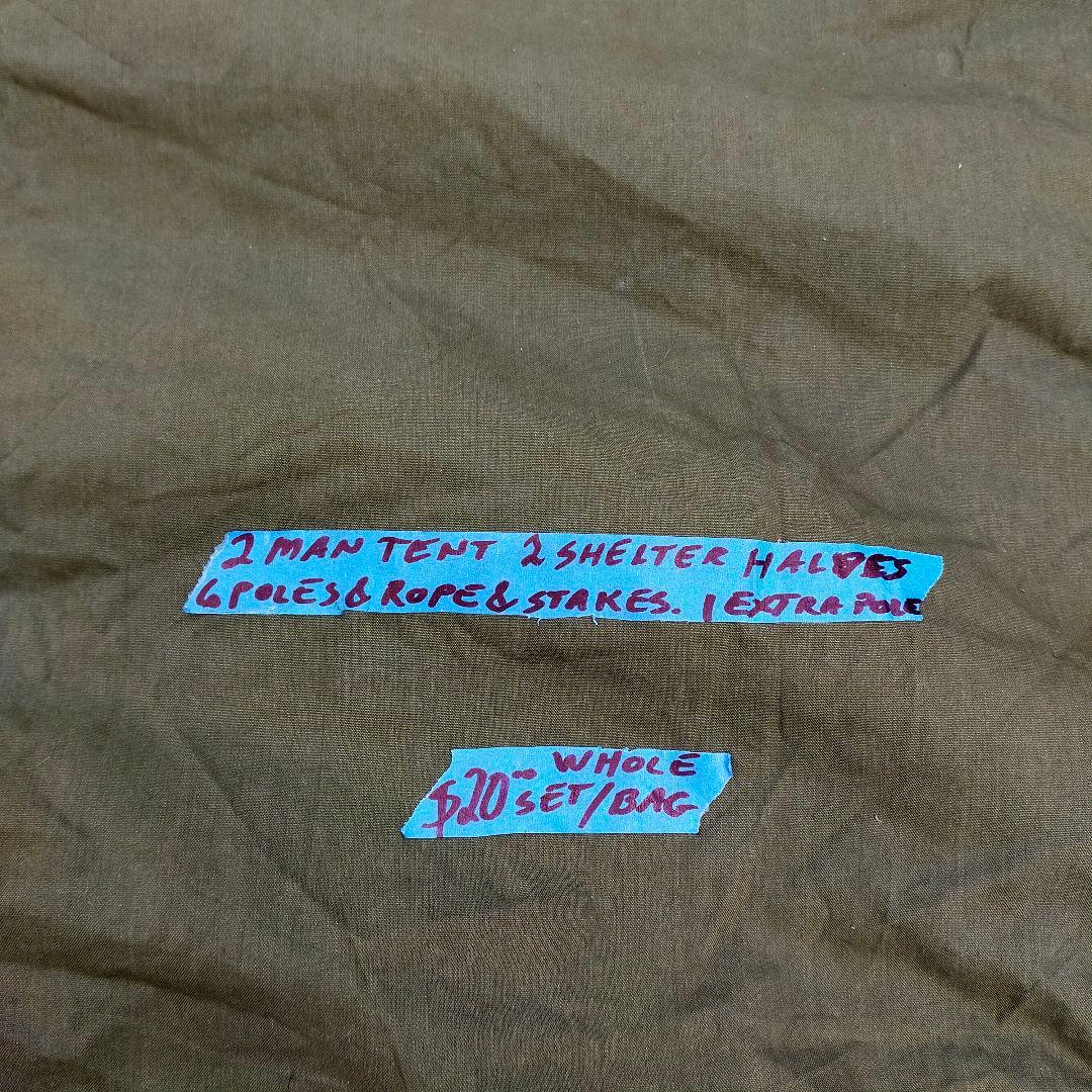 アメリカ軍　パップテント　ハーフテント　シェルター　グラウンドシート　70s