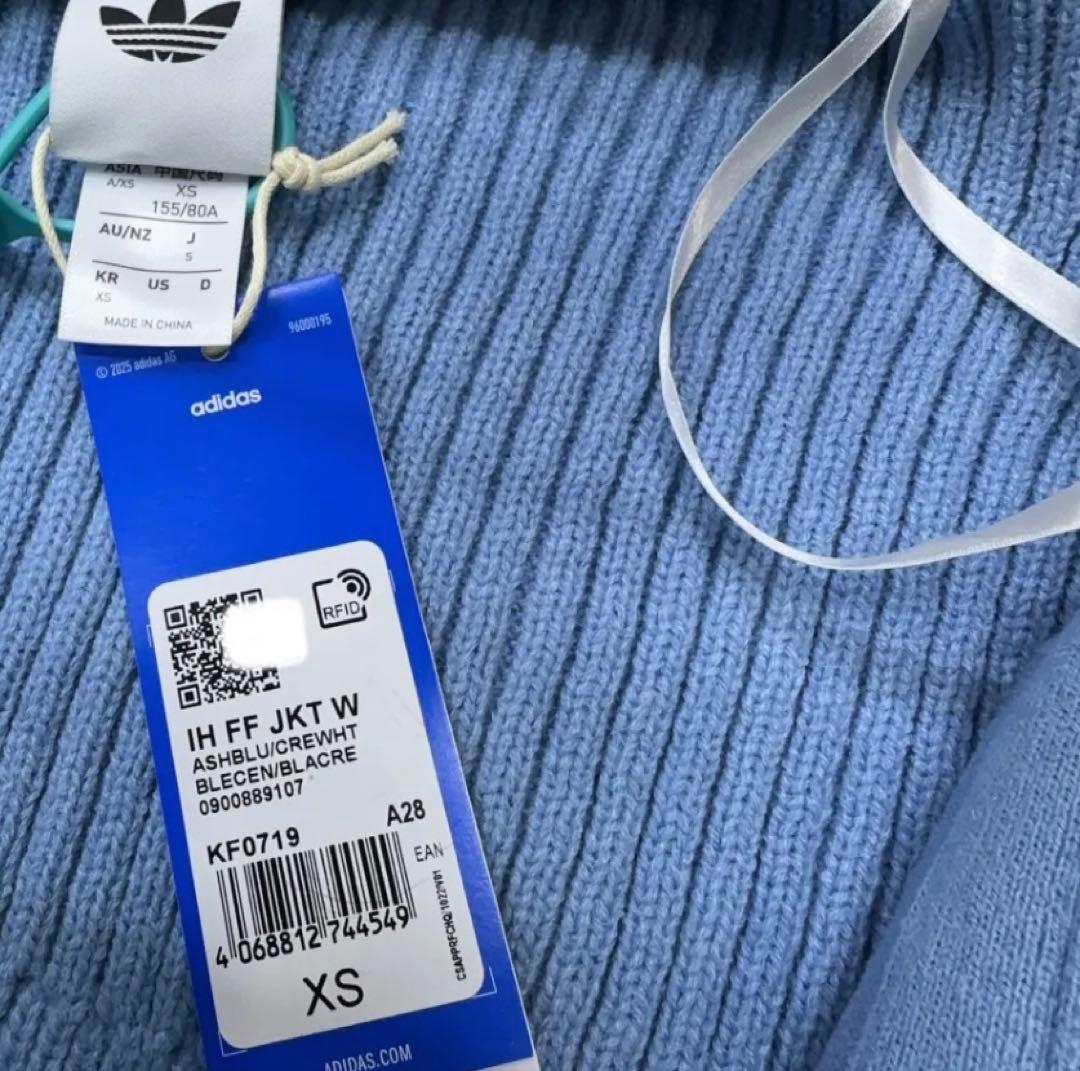 海外限定XS Adidasジップアップ ニットジャケット KF0719