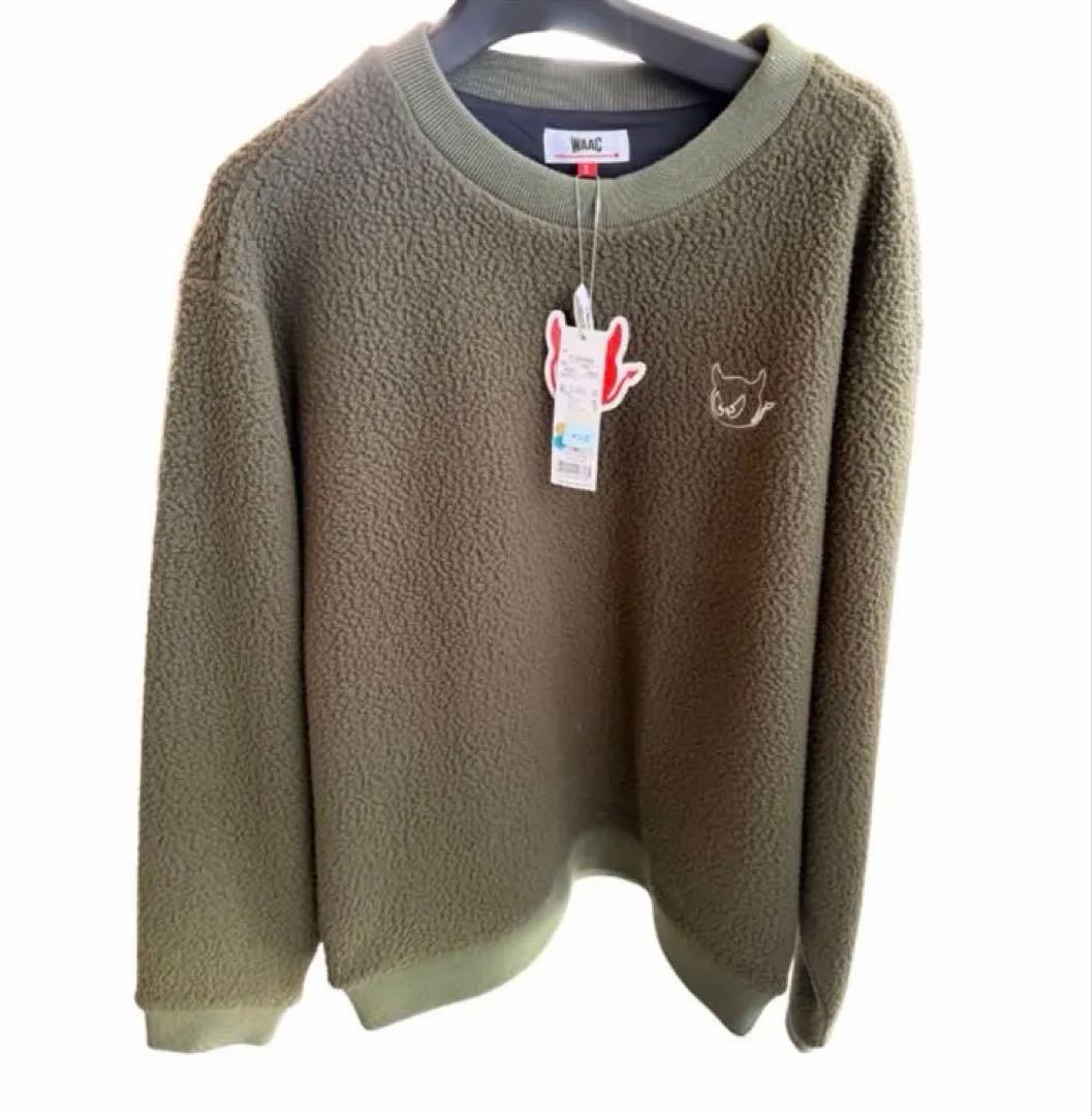 【新品】WAACゴルフ ワック リサイクルボアフリース長袖プルオーバー カーキ