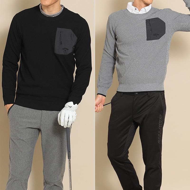 キャロウェイC22218100　メンズニット　グレー　Lサイズ