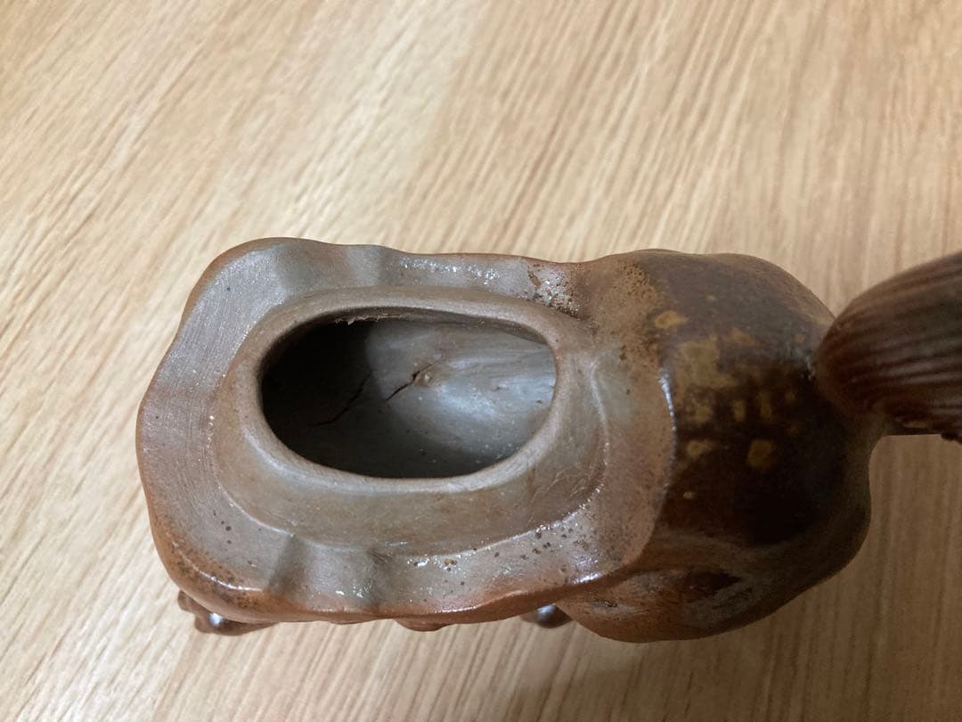 はやみ　備前焼　春湖苑　獅子香炉　縁起物　シーサー