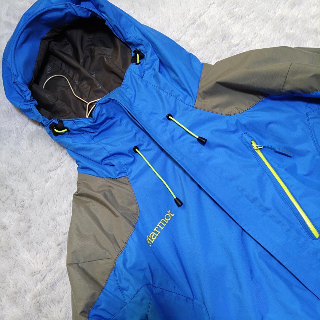マーモットMarmot　大きいLサイズ スキーウェア上下 青 グレー　ヒートナビ