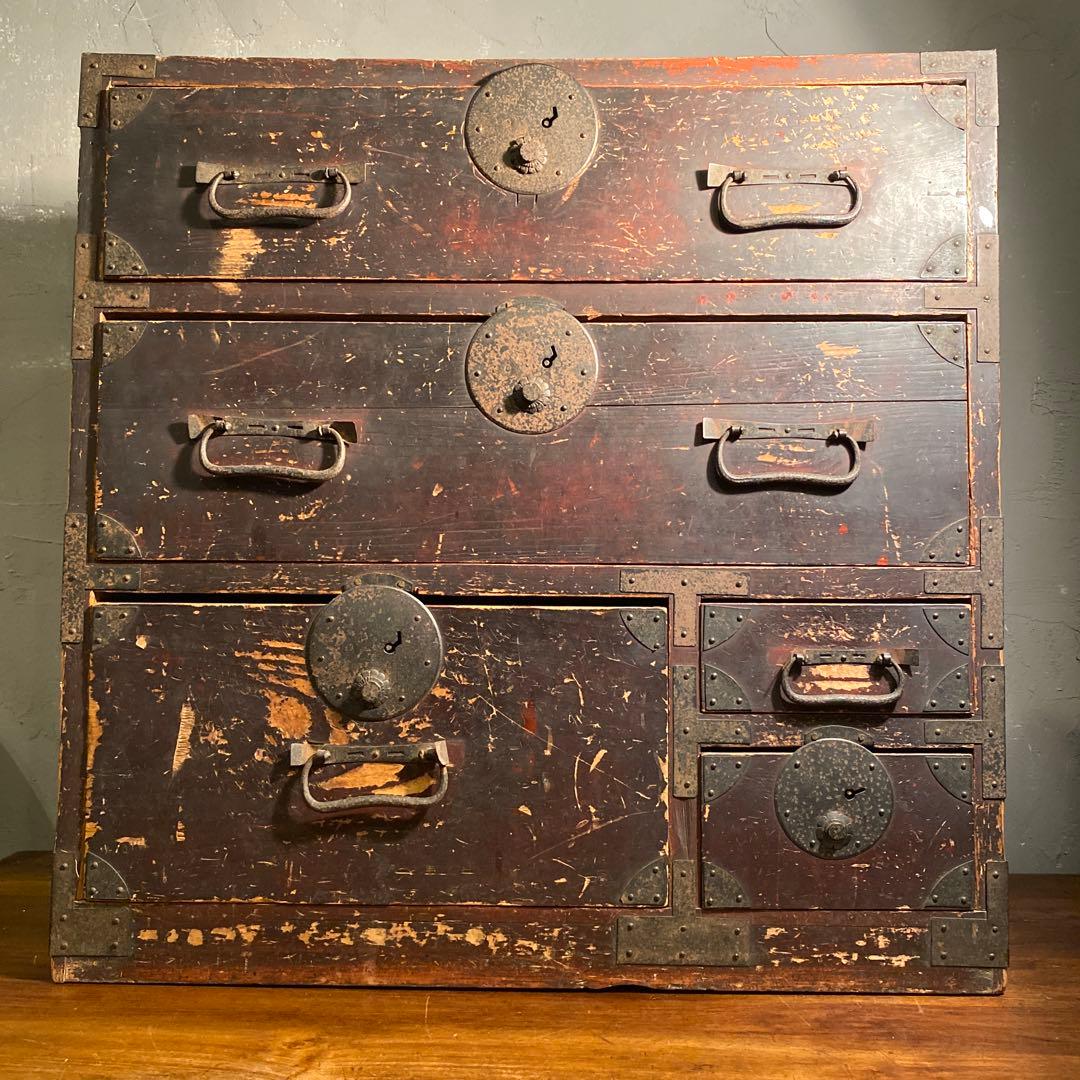 明治 大正 時代箪笥 骨董品 収納 引き出し インテリア アンティーク