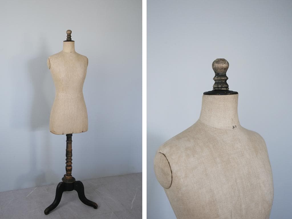 フランスアンティーク木製レディーストルソー/女性ボディ/マネキン90-228-1